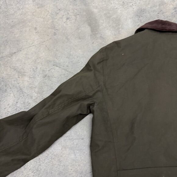 Lauren Ralph Lauren Women’s Olive Green Field Jacket Size M Corduroy Collar - Picture 15 of 16